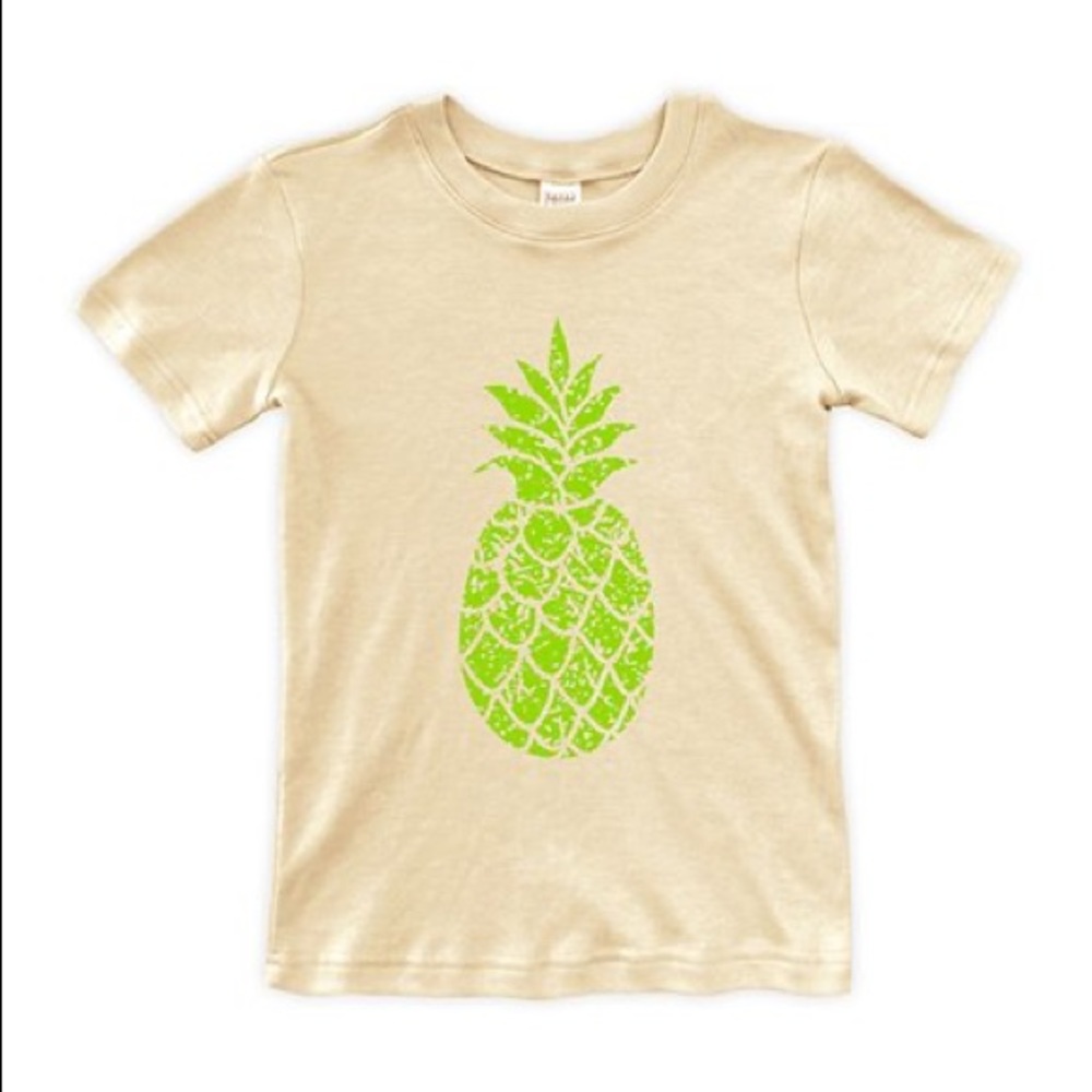 Boys Light Heather Yellow Pineapple Tee, Sz. 12Y